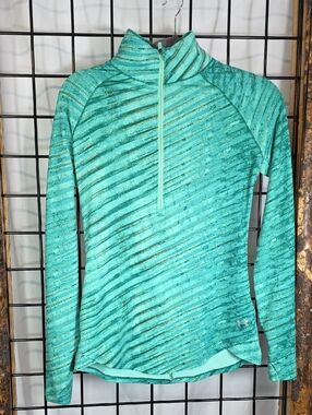 Under Armour Women's Teal Striped Half-Zip Pullover
